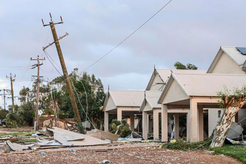 Power infrastructure damage in Geraldton